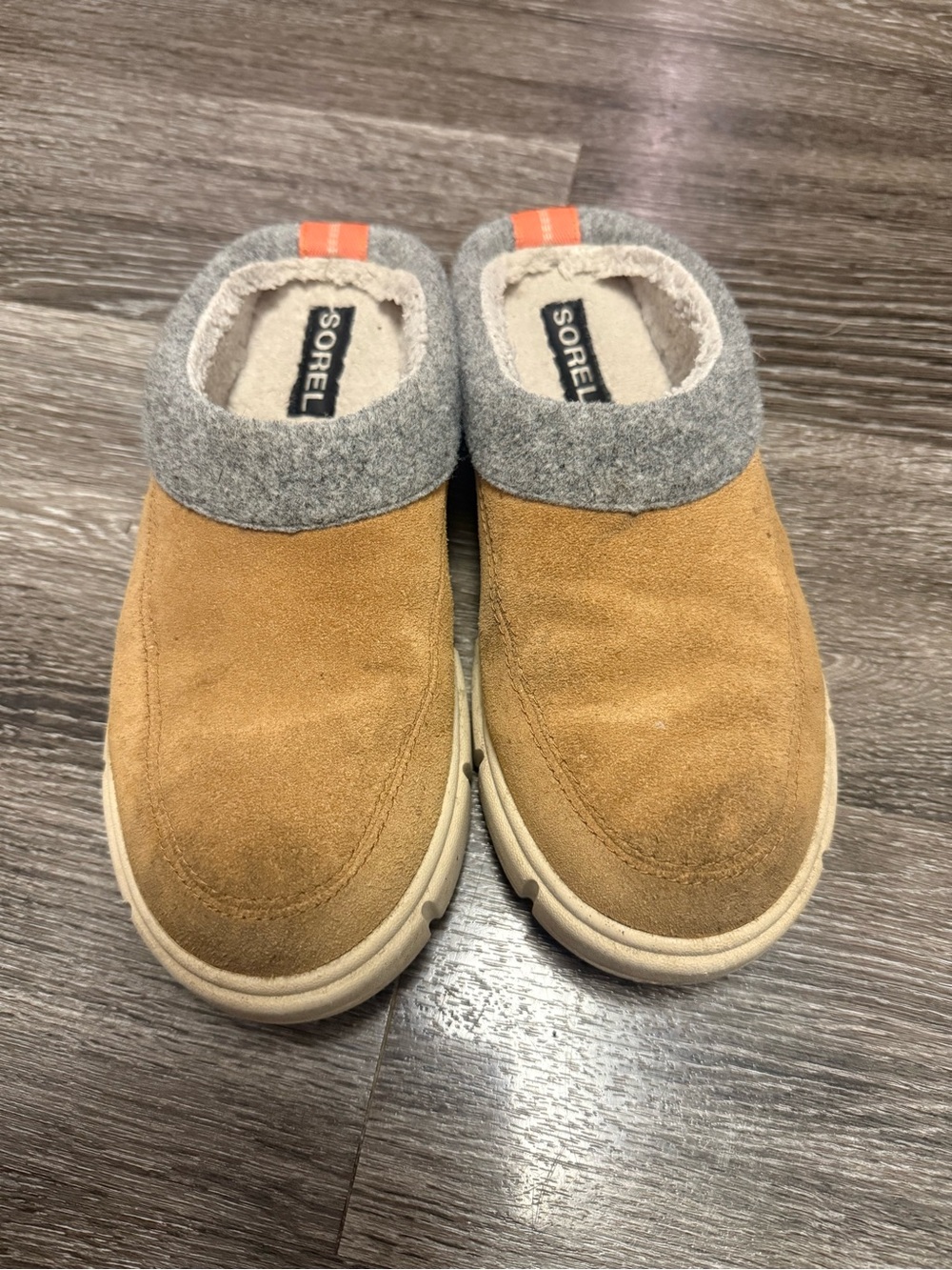Sorel Womens Suede & Gray Slip-On Shoes - Picture 2 of 5